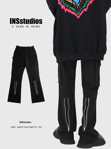 Insstudios Homemade South Korea ins inse nice vibe fan, микро -слабедовый молнии, брюки для отдыха, мужчины и женщины