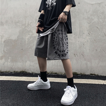 INSstudios Summer Trends Ins Hip Hop Retro Little Bear Alphabet Printed 100 Hitch Casual Pants Shorts men and women