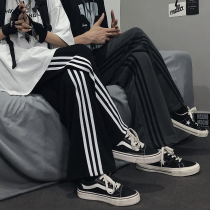 INSstudios trends ins Han version retro 100 lap streaks three-bar sports pants casual straight barrel long pants men and women