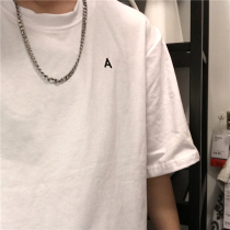 INSstudios Korea ins trend retro simple small letter embroidery short-sleeved T-shirt 21ss men and women tide