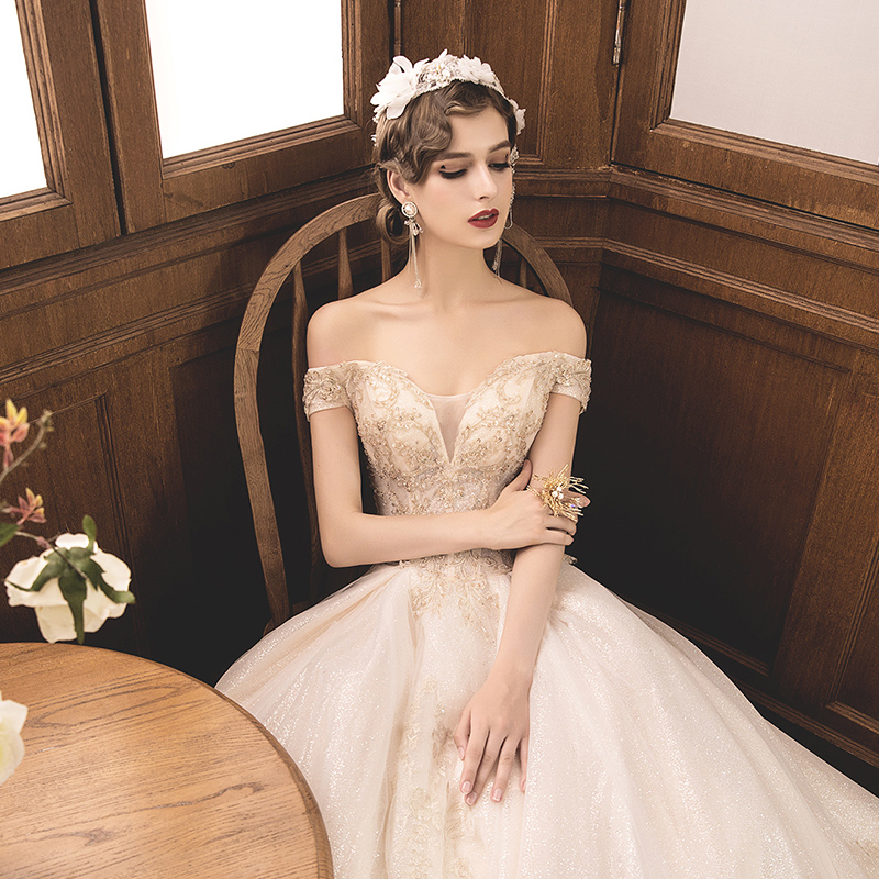 Usd 777 09 French Wedding Dress 2019 New Bride Long Tail Word
