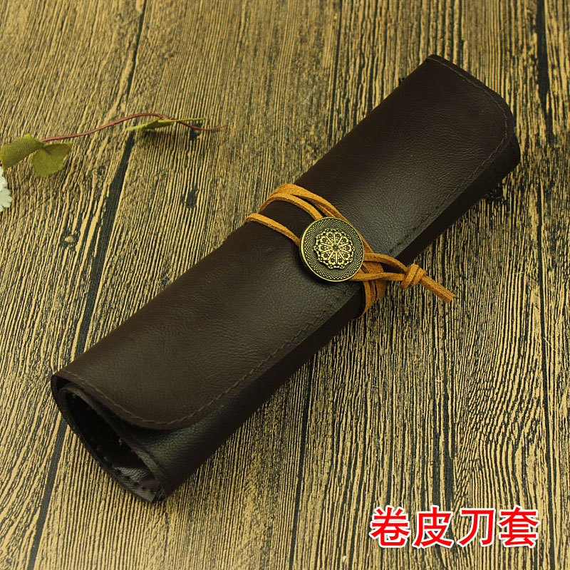 Seal stone seal engraving tool suit imitation leather seal engraving knife leather sleeve stone carving knife sleeve can roll up knife sleeve knife bag bag simple leather cover