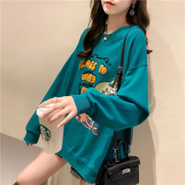 Lady sweatshirt 2021 New Chains Chauins Han version Loose Round Collar Long Sleeves Thickened 100 lap no hat blouses