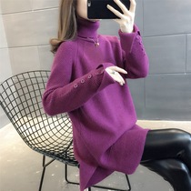 High collar sweater womens winter thickening with a long section 100 lap loose with lazy bottom blouses Lady autumn winter ladies 2020 new