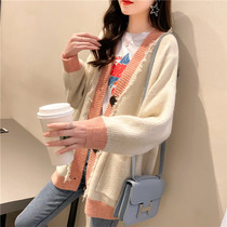 Medium long knitted ladies cardigan foreign sweater coat women 2020 new spring and autumn Korean version loose wear tide