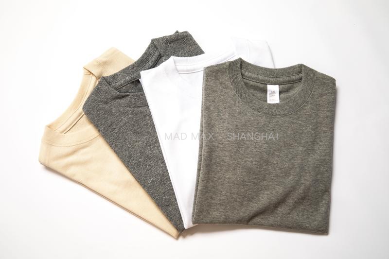Clear Barn 7 Fold Retro Triple Moto Sewing Seamless Cylinder Beating Undershirt Heavy Pound Pure Cotton Short Sleeve T-shirt Day Tying Trend-Taobao