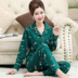 Trung niên mùa xuân pajama cô gái và mùa thu cotton dài tay áo mùa thu nữ trung niên mẹ womens mùa thu mất hai mảnh bộ. 