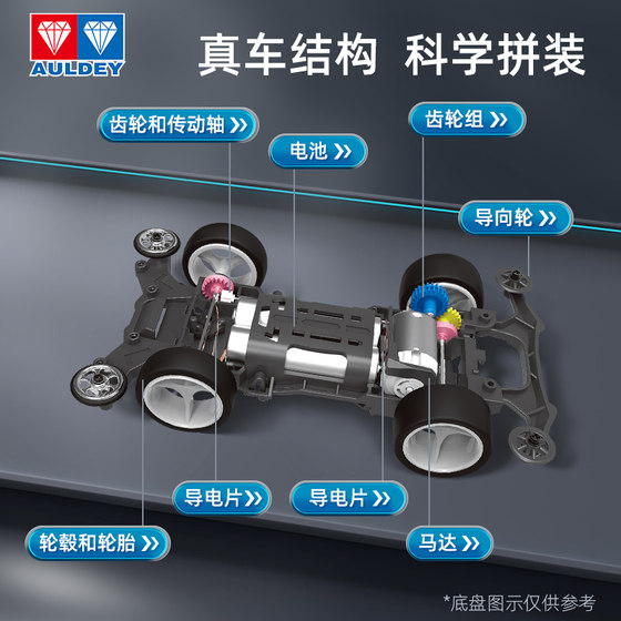 Audi double diamond four-wheel drive classic engraved collection assembled four-wheel drive brothers flying dragon kart toy car