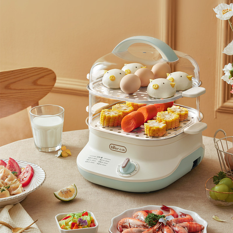 Small Bear Electric Steamer Multifunction Home Double Layer Large Capacity Automatic Power Cut Steam Cage Braising Steamed Steamed Buns Breakfast God