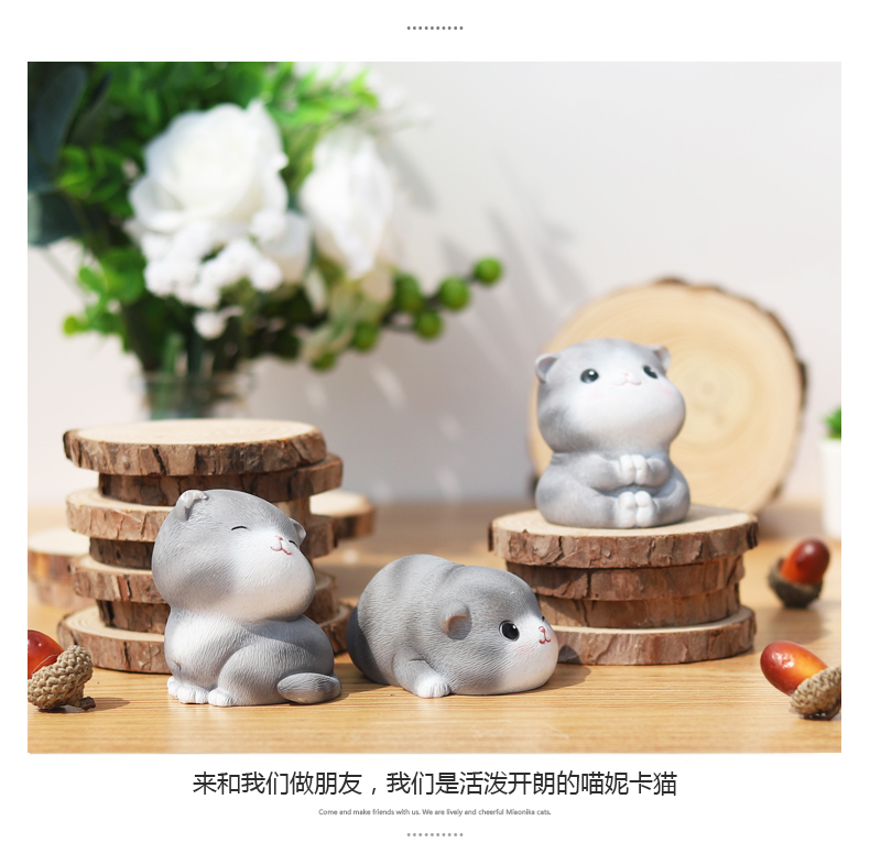 档珍 迷你猫咪树脂摆件 单个 图4