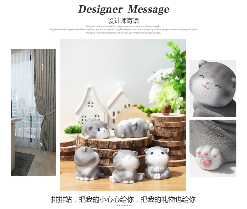 档珍 迷你猫咪树脂摆件 单个 图2