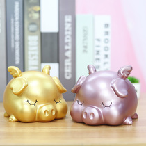 Golden pig Piggy Bank pig Piggy Bank storage tank plastic children anti-fall boy adult girl piggy bank Baby Big