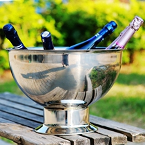 304 material stainless steel sand law basin party party Carnival party big champagne ice bucket 9L large capacity double ears champagne Basin