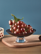 Turkey Original Clothing Import Nude Crystal Glass Fruit Tray Home Decoration High Foot Tray Sample Room Table Color Pan