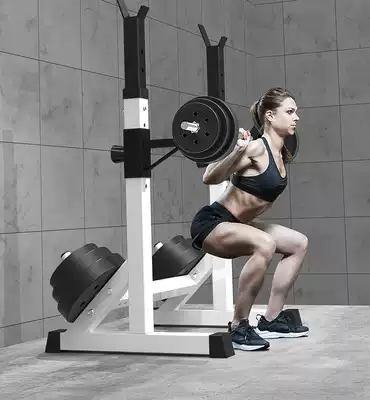 Men's and women's two-piece squat rack horizontal push rack barbell rack weightlifting frame squat bench home fitness equipment