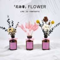 Starry dried flowers decorative ornaments Cotton dog tail grass reed net red bouquet ins dried flowers vase Eucalyptus