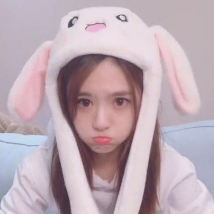 抖音同款一捏长耳朵会动的帽子兔耳朵可爱网红