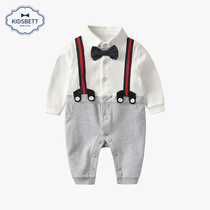 Baby Jumpsuit boys 2021 spring clothes baby clothes gentleman 100 days old party dress ha full moon suit