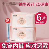 October Crystal Measuring Maternity Sanitary Napkin Pants Womens Safety Pants Adult Diapers Measuring Pants Postpartum 6 Pieces