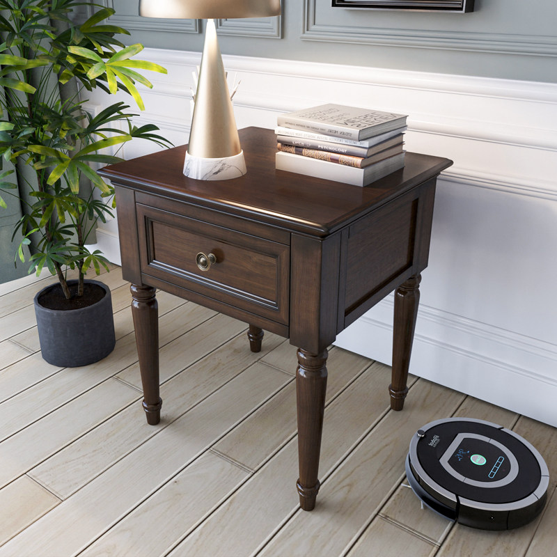 American-style solid wood light luxury side table seating corner sofa side corner cabinet side table square coffee table modern bedroom bedside cabinet