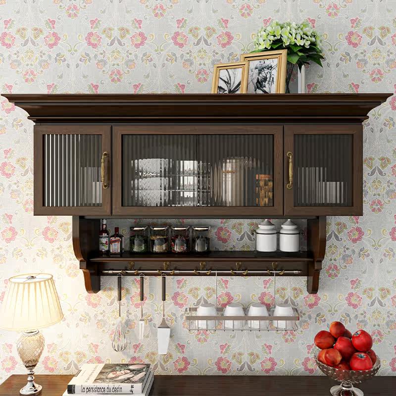 American solid wood wall cabinet kitchen storage cabinet dining cabinet wall shelf wall hanging cupboard dining room storage cabinet hanging cabinet