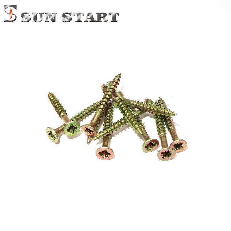 Eco-plate nail fibreboard nail M3-M6 rice word plus hard quenched self-tapping wood screw wood screw yellow zinc and half tooth