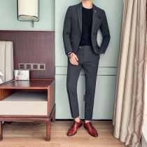 Casual suit mens suit yuppie slim body Korean handsome single West business suit dress British style jacket upper body