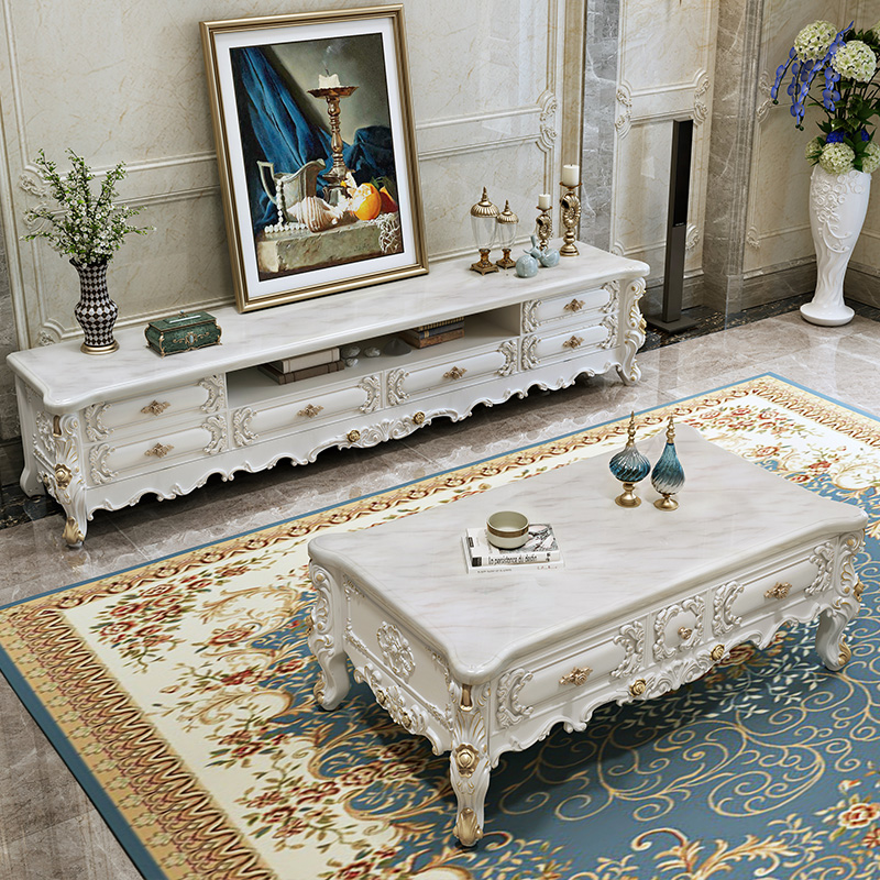 Tea table TV cabinet modern minimalist combined living room furniture 2021 new small family type ground bedroom TV cabinet