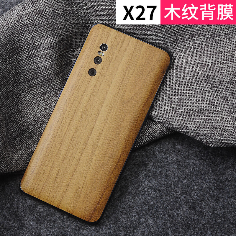 vivox27 mobile phone protective film back film change color sticker color film x27pro personality wood grain cling film back film soft film ultra-thin mobile phone film vivox27 full coverage rear film color film anti-fingerprint hand