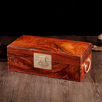 Lone Old Mahogany Chinese Jewelry Dowry Box Large Capacity Retro Big Red Sour Branches Solid Wood Jewelry Storage Box