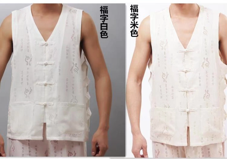 Chất liệu cotton và vải lanh trung niên Tang phù hợp với áo vest nam - Áo vest cotton