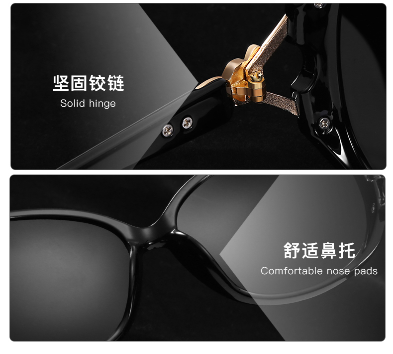 Kính râm nữ 2018 mới nữ chống tia cực tím mặt tròn vuông kính râm phân cực thương hiệu kính Hàn Quốc phiên bản thủy triều kính chữ v