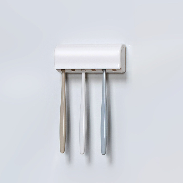 Wall-mounted toothbrush holder without punching family put toothbrush artifact 6 people simple household wall-mounted dust-proof family of six