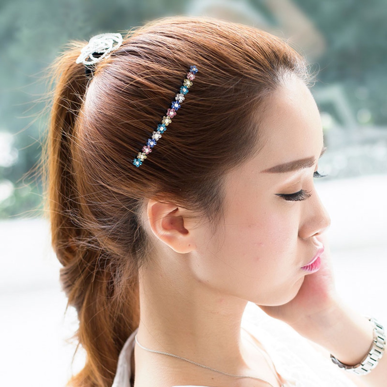 Chải tóc kẹp tóc mũ nón Hàn Quốc dành cho người lớn rhinestone clip tóc hoang dã chống trượt cắm lược bangs lược tươi đầu clip phụ kiện tóc băng đô nữ
