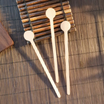 Customized logo disposable wooden coffee milk tea stirring bar knife fork spoon tableware cake