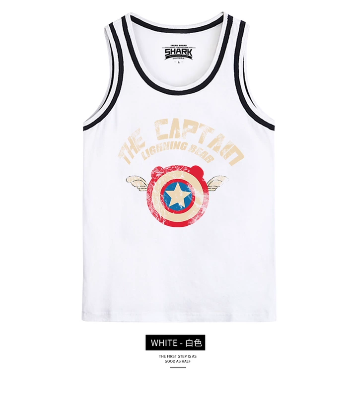 Tide thương hiệu vest nam thể dục cotton in văn bản Slim thể thao lỏng lẻo áo phông hip hop đường phố châu Âu và Mỹ - Áo vest cotton áo ba lỗ tanktop nam