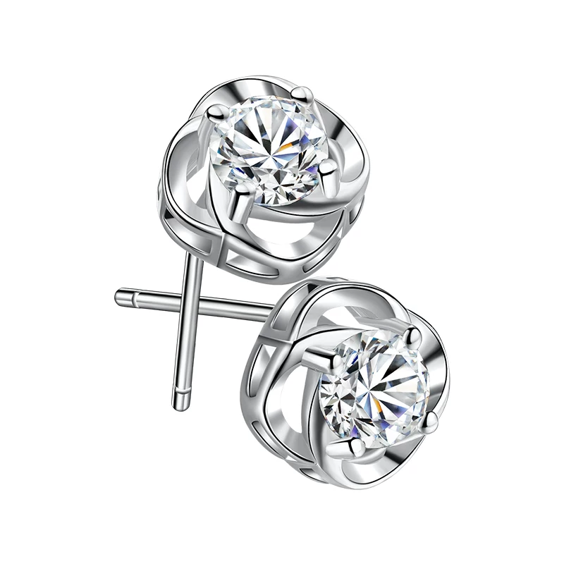Серьги, серебряный браслет, образец серебра 999, клевер с четырьмя листами, элитный/высокого класса