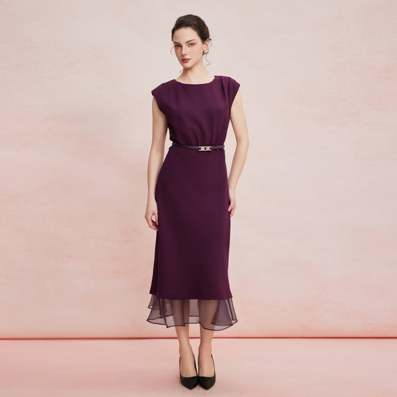 Sierli 26 New Model Simple and Elegant Textured Women's Dress That Enhances the Slim Figure and Exudes Elegance