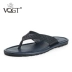 VQGT mùa hè chạm khắc dép da flip flops xu hướng dép giản dị mặc bên ngoài clip toe đi biển giày nam da kéo - Dép Dép