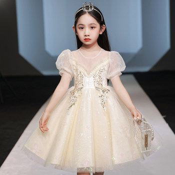 Girls dress children's birthday princess dress tutu skirt summer flower girl wedding dress girl host piano costumes