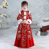Зимнее ханьфу, красный детский зимний пуховик, китайский стиль