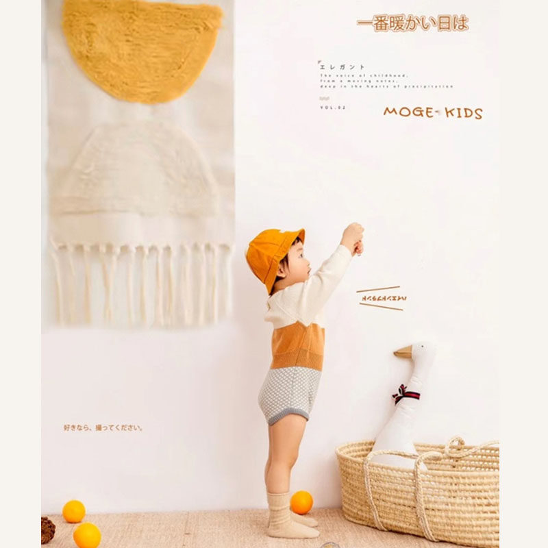 Nordic style children's photography props 100 days newborn decoration theme photo baby woven basket hand basket seat