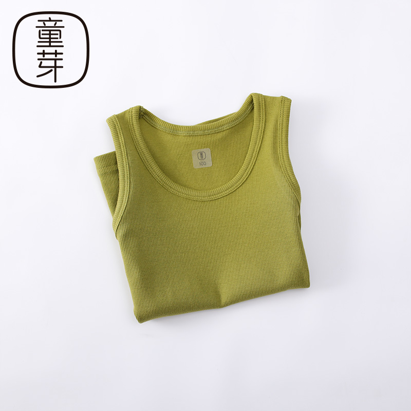 Boy Bud Child Vest Boy Thread Vest Sleeveless Girl Hit Bottom Vest Child Clothing Pure Cotton Vest