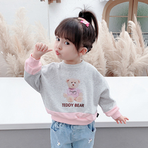 Girls sweater 2021 new spring and autumn childrens foreign style coat childrens early autumn childrens clothing womens baby autumn clothes
