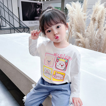 Childrens clothing cotton base shirt 2021 new spring and autumn childrens foreign style long sleeve T-shirt baby Autumn girls autumn girls