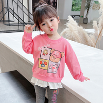 Baby cartoon sweater spring and autumn thin model 2021 new children Foreign style Korean coat children fashionable girls autumn clothes