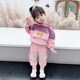 Girls' sports suit plus velvet thickened 2022 new autumn and winter children's foreign style two-piece fashionable baby girl winter clothes