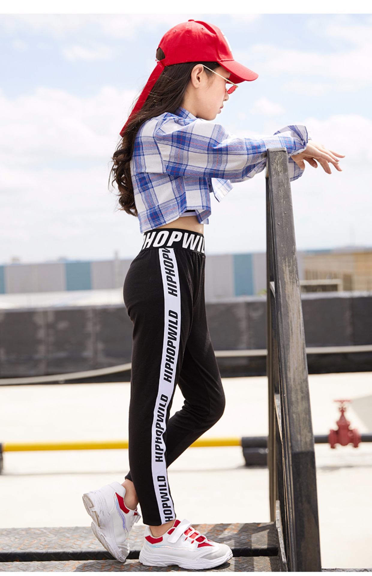 Girls Street Dance Trang phục phiên bản Hàn Quốc của bộ ruy băng hip-hop mùa thu dài tay cho trẻ em trrang phục khiêu vũ cho bé