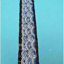 Jiangya Seawater Embroidery Pattern Cloth Paste Blue Auspicious Wave Hanfu Long Skirt Colorful Cloud Wave Pattern