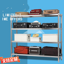 Stainless steel shelves Storage supermarket shelves storage shelves Warehouse household four-layer shelves Basement custom-made custom